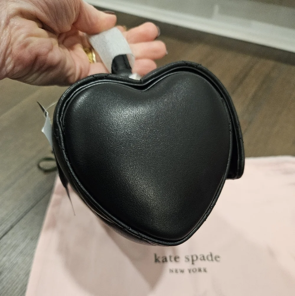 NWT ♠️ Kate Spade Heart 3D Barrel Quilted Leather Specialty Bag+Dusty $429